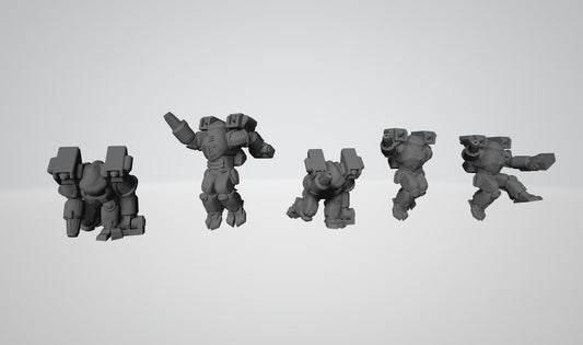 ELE Clan Battle Armor (holding onto mecha) | Wargaming Miniature |